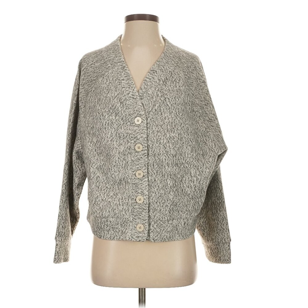 SOLD Madewell Brushed Bouclé Raglan-Sleeve Cardigan in Gray - Picture 4 of 13